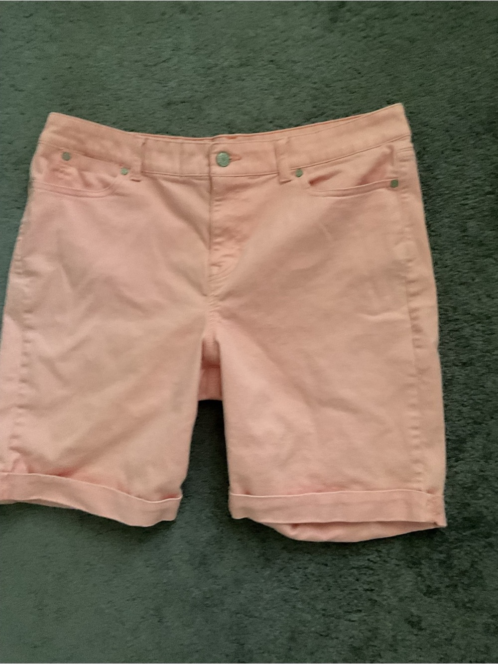 Talbots Pale Peach Bermuda Shorts with Rolled Hem